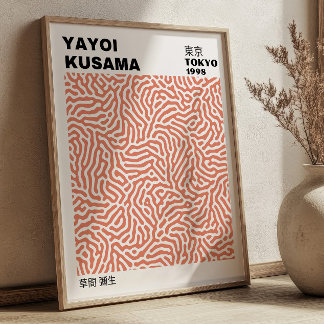 Roze Blush Yayoi Kusama Retro Tentoonstelling Poster