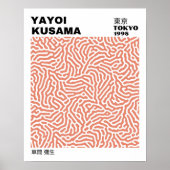 Roze Blush Yayoi Kusama Retro Tentoonstelling Poster (Voorkant)