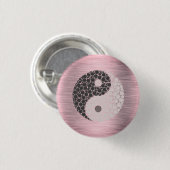 Roze Blush Yin Yang Ronde Button 3,2 Cm (Voorkant /achterkant)
