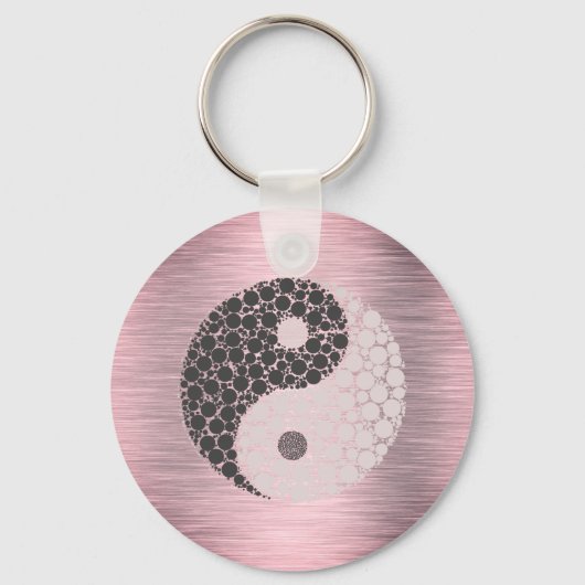 Roze Blush Yin Yang Sleutelhanger (Voorkant)