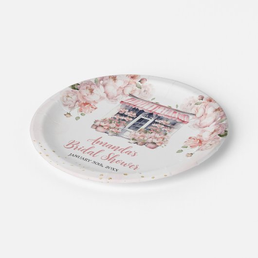 Roze Blush Ze is van de Markt Bruidsfeestje Papieren Bordje (Gekanteld)