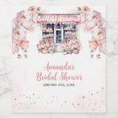 Roze Blush Ze is van de Markt Bruidsjurk Shower Wijn Etiket (Enkel label)