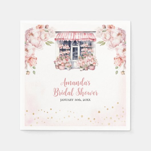 Roze Blush Ze Is Van De Markt Trouwfeest Servet (Voorkant)