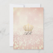 Roze BlushGlitter Koninklijke Glitter 16e Trouwda Kaart (Achterkant)