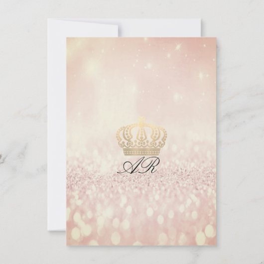 Roze BlushGlitter  Koninklijke Kroon Glitter 16e B Kaart (Achterkant)