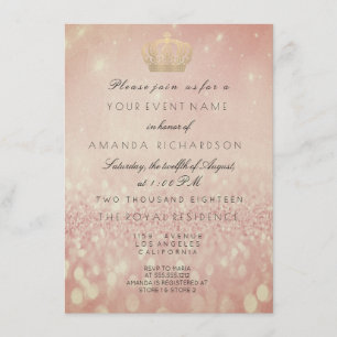 Roze BlushGlitter Koninklijke Kroon Glitter 16e T Kaart