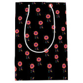 Roze bodempatroon  floreel ontwerp uniek medium cadeauzakje (Voorkant)