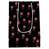 Roze bodempatroon  floreel ontwerp uniek medium cadeauzakje (Achterkant)