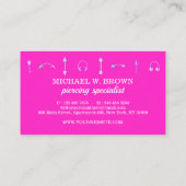 Roze body jewelry Craft Piercing Visitekaartje (Achterkant)