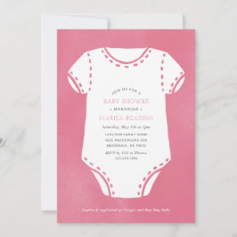 Roze bodysuit minimalistisch Baby shower Kaart