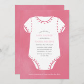 Roze bodysuit minimalistisch Baby shower Kaart (Voorkant / Achterkant)