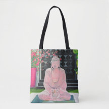 Roze Boeddha-Canvas tas