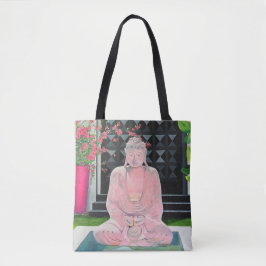 Roze Boeddha-Canvas tas