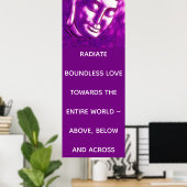 Roze Boeddha Portrait Love Quote of Jouw tekst Poster (Thuiskantoor)