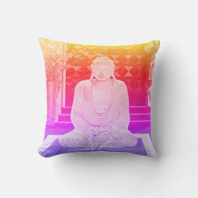 Roze Boeddha-Sierkussen Kussen (Voorkant)
