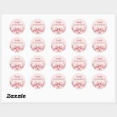 Roze boeg bloemen Quinceanera Ronde Sticker (Vel)