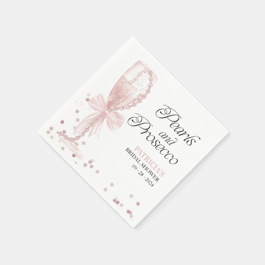 Roze boeg parels en Prosecco Vrijgezellenfeest Servet (Hoek)