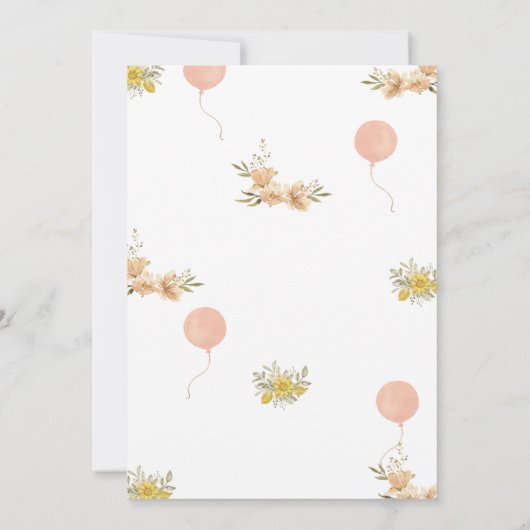 Roze Boek Eerste Verjaardag Uitnodiging (Achterkant)