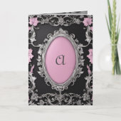 Roze  boek Hoesje Gotische bruiloft uitnodiging (Voorkant)