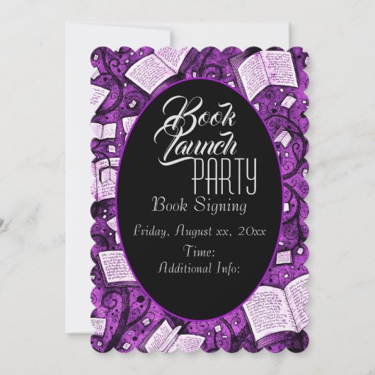 Roze boek lanceringsfeest kaart (Voorkant)