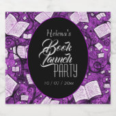 Roze boek lanceringsfeest sparkling wijnetiket (Enkel label)