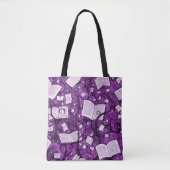 Roze boeken achtergrond tote bag (Voorkant)