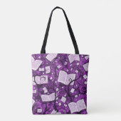 Roze boeken achtergrond tote bag (Achterkant)