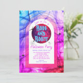 Roze Boeken en Booze Spooky Adult Halloween Party Kaart (Staand voorkant)