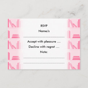 Roze boeken op Shelf. RSVP Kaartje