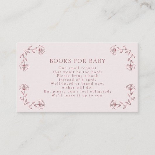 Roze Boeken voor Baby Kaart (Voorkant)