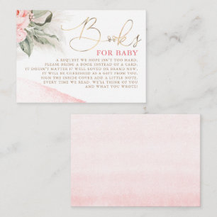 Roze boeken voor Baby shower van Floral voor Baby Informatiekaartje