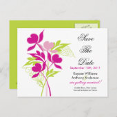 Roze boeket Bewaar de datum POST KAART! Aankondigingskaart (Voorkant / Achterkant)