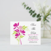 Roze boeket Bewaar de datum POST KAART! Aankondigingskaart (Staand voorkant)