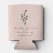 Roze Boeket Bloem Klassieke Bruiloft Blikjeskoeler (Achterkant)