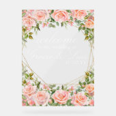 Roze Boeket Botanische Bloemen Gouden Bruiloft Acryl Bord (Voorkant)