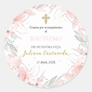 Roze boeket dank u sticker