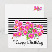 Roze Boeket Madeliefjes/Asters + uw ideeën Briefkaart (Voorkant / Achterkant)