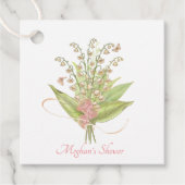 Roze Boeket met Lily of the Valley en Rozen Bedankjes Labels (Voorkant)