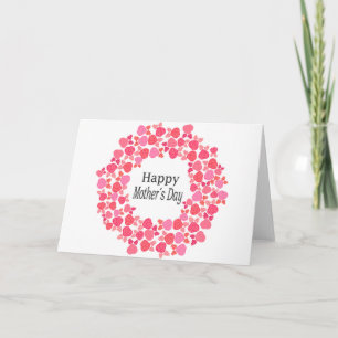Roze boeket moederdag kaart
