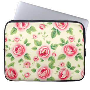 Roze Boeket Pastel Bloemen Chintz Laptop Sleeve