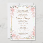 Roze boeket quinceañera uitnodiging (Voorkant)