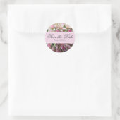 Roze Boeket Save the Date Sticker (Tas)