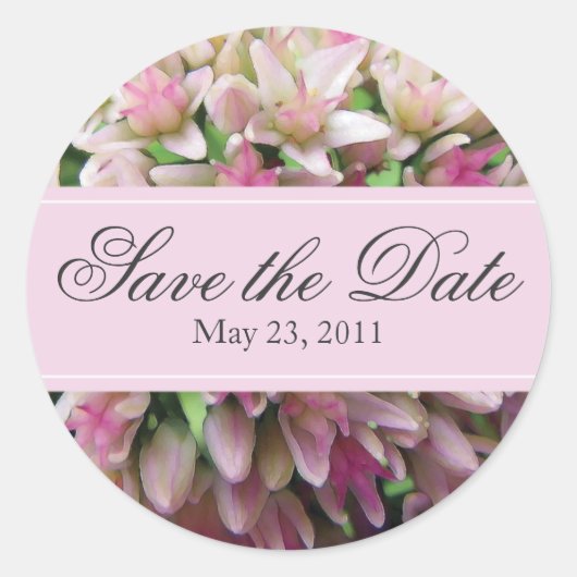 Roze Boeket Save the Date Sticker (Voorkant)