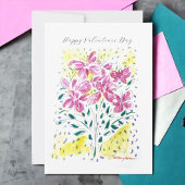 Roze Boeket van Valentijnsdag Flowers Feestdagenkaart