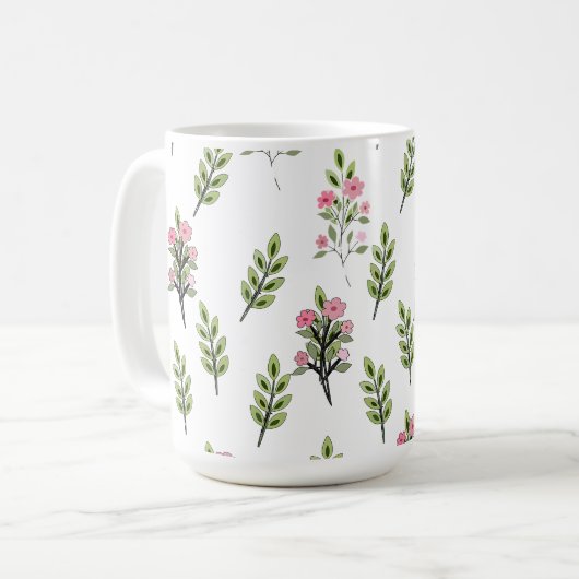 Roze Boeketten Koffiemok (Voorkant links)