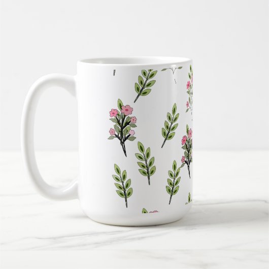 Roze Boeketten Koffiemok (Links)