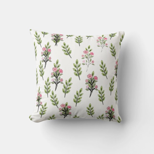 Roze Boeketten  Kussen (Voorkant)