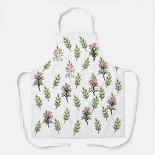 Roze boeketten wit schort