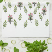 Roze boeketten wit theedoek (Gevouwen)