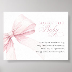 Roze Boekkaart voor Baby - Digitale Downloadkaart Poster